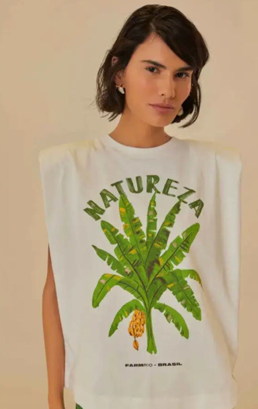 Farm Rio Top XXS Natureza Banana Tree Graphic Natureza Sleeveless Boho Tropical